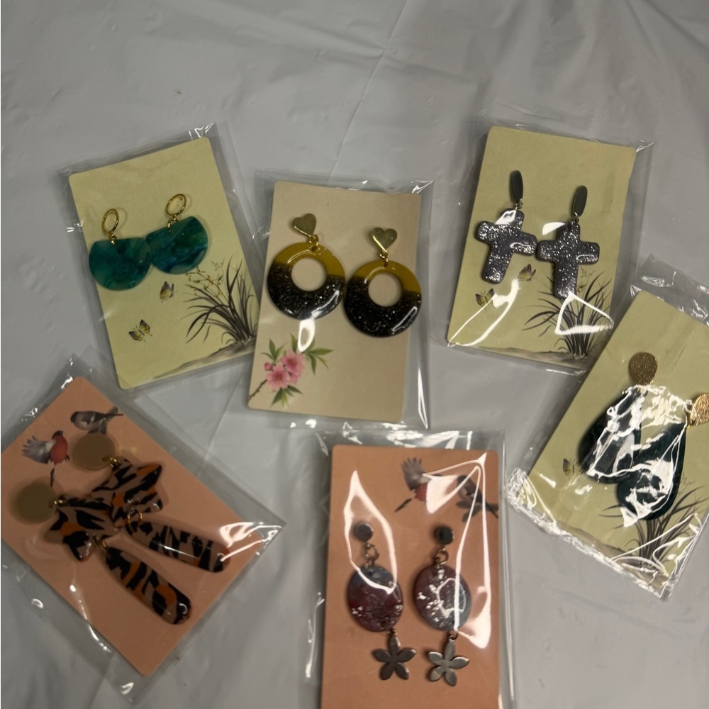 Handmade Multi-Color Earrings Set of 6
